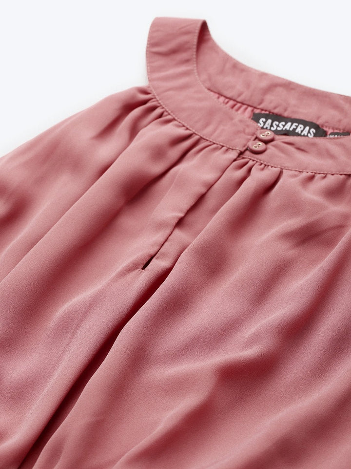 Women's Pale Pink Halter Neck Top - SASSAFRAS