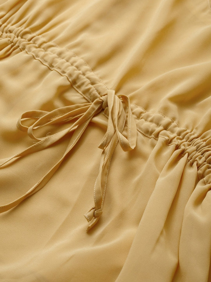 Women's Mustard Drawstring Top - SASSAFRAS