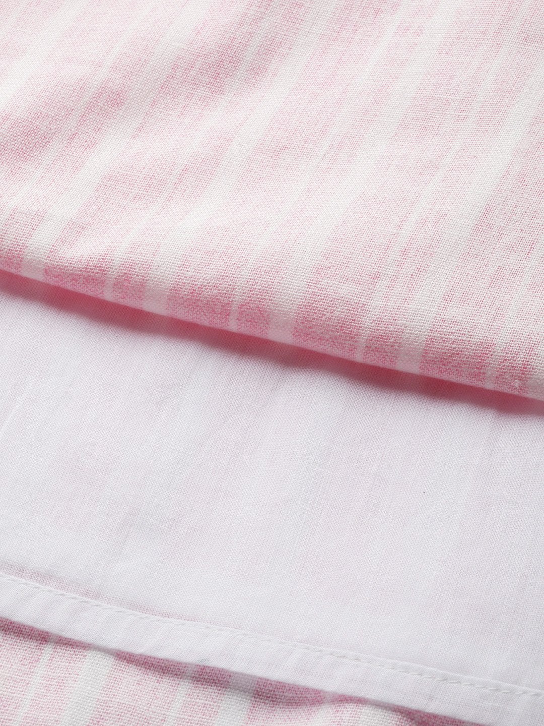 Women's Pink Stripes Drawstring Kurta Dress - SASSAFRAS
